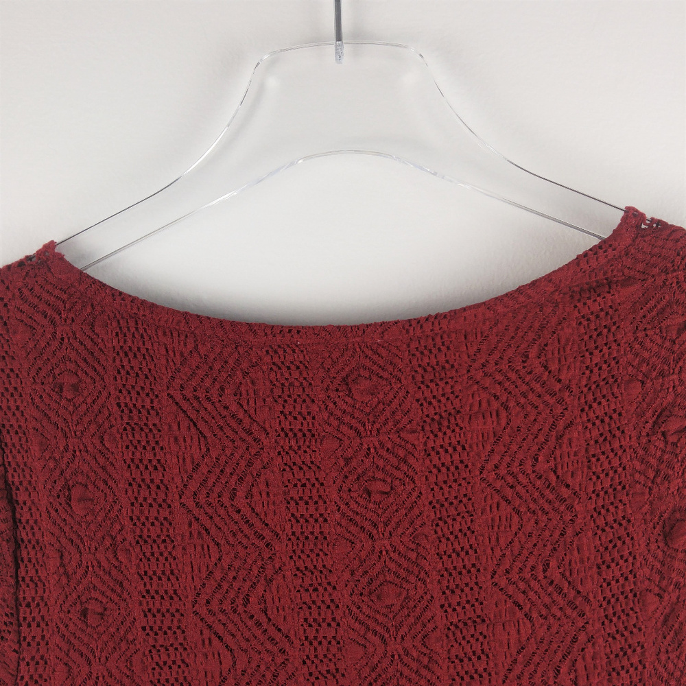 Anthropologie Meadow Rue Burgundy Lace Top - Picture 7 of 8